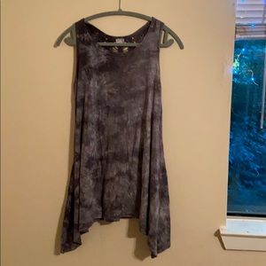 Asymmetrical tie dye tank top